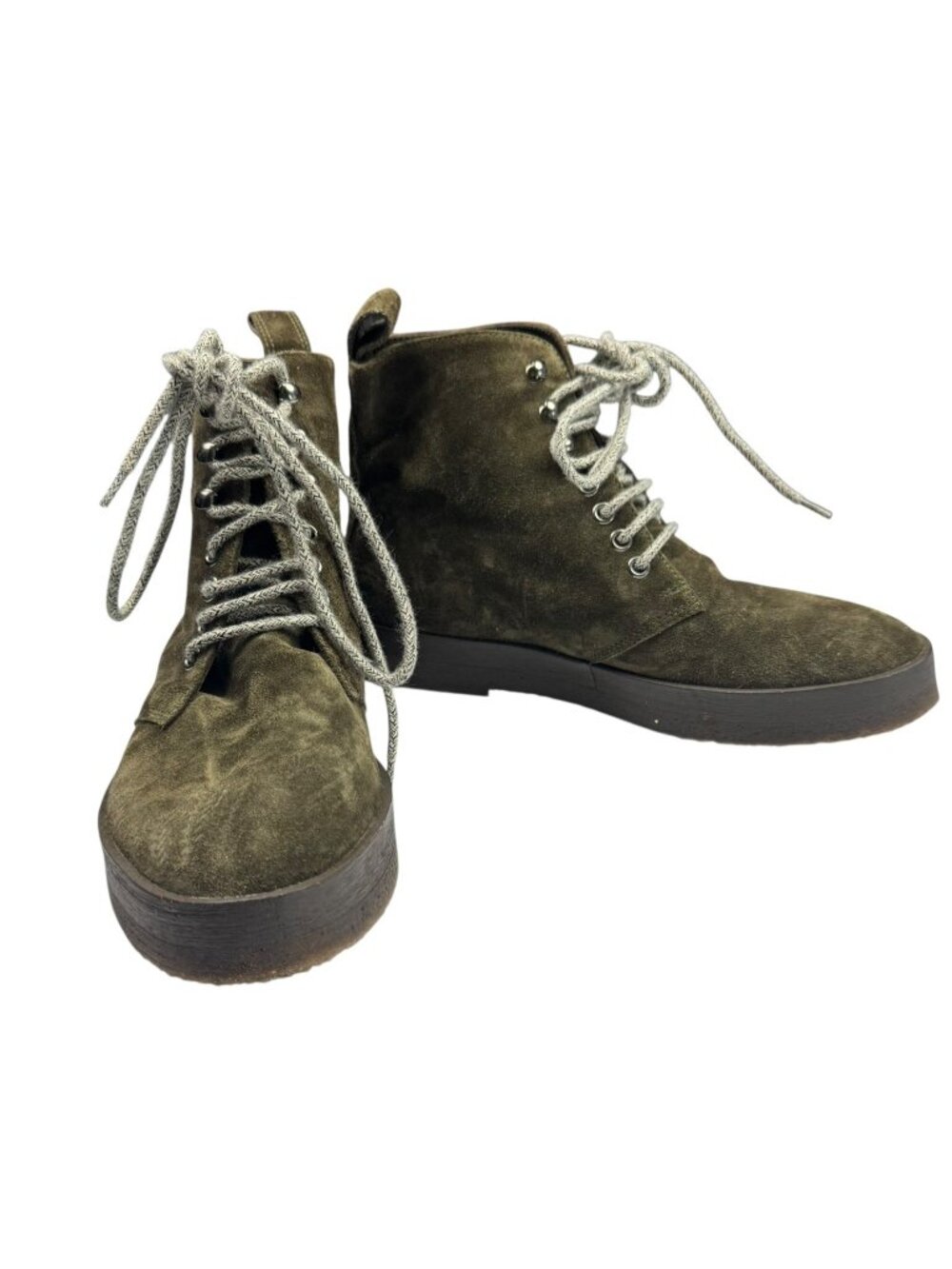 Jenni Kayne Suede Chukka Lace Up Boots Brown Italy Womens 37 EU 6.5 US